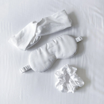 Self Care Bamboo Sleep Bundle - Eye Mask, Hair Band and Scrunchie