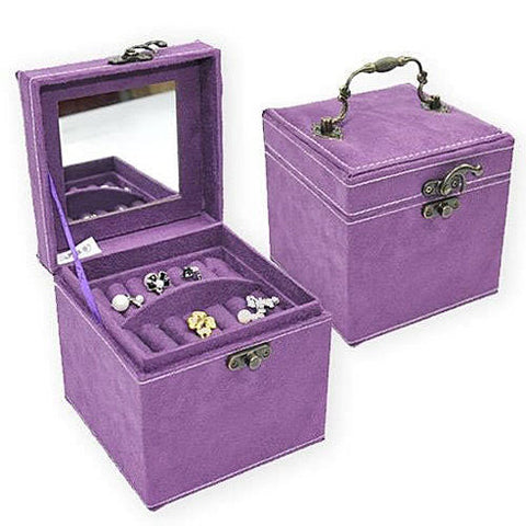 Soft Velour Jewelry Box in Luscious Colors
