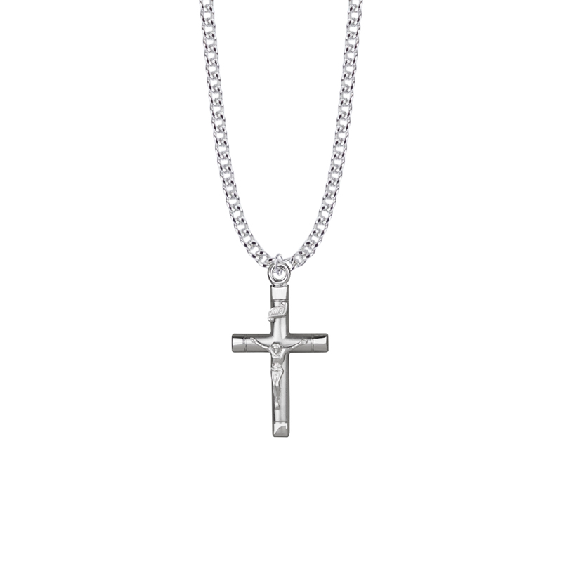 Sterling Silver Satin Finish Crucifix