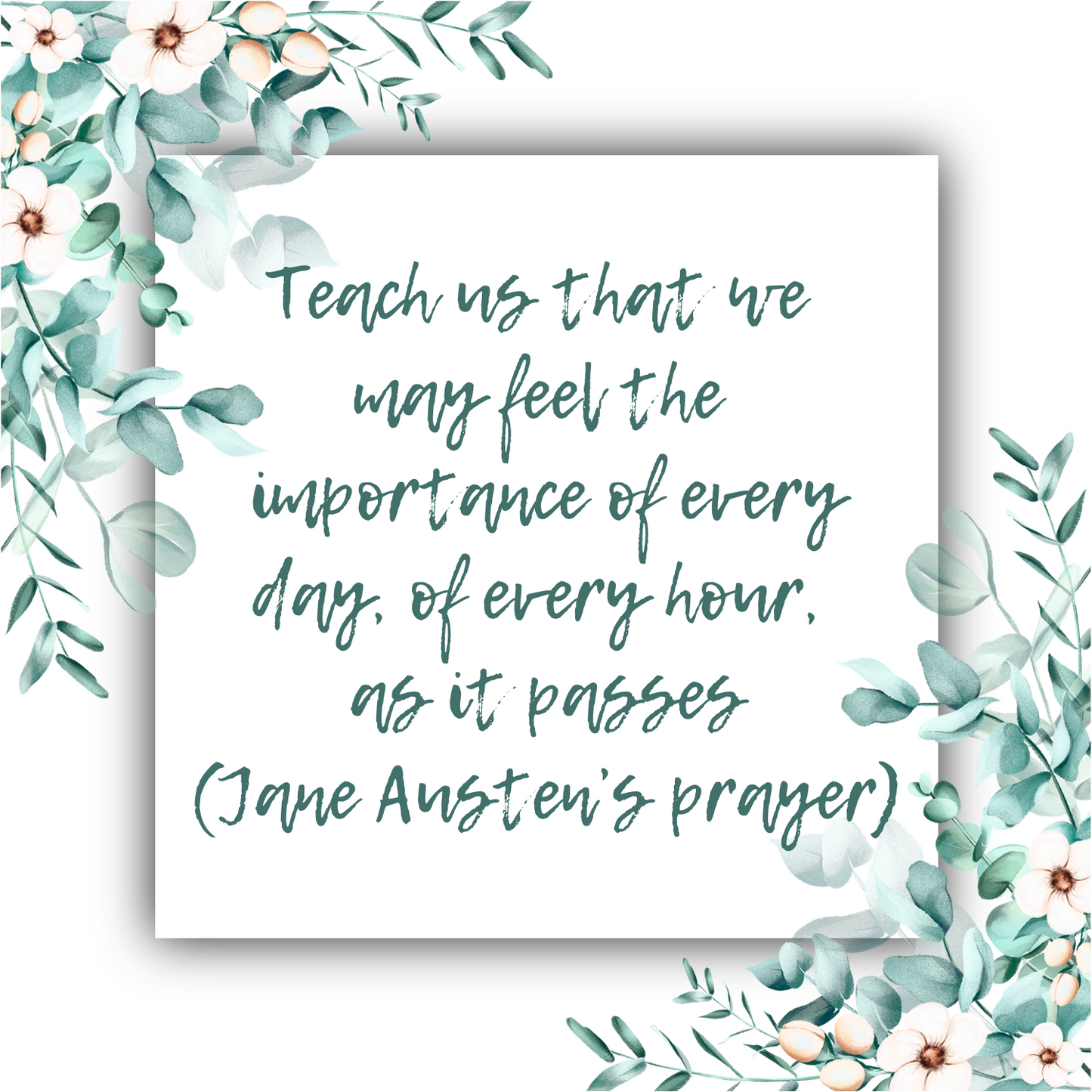 Jane Austen's Prayer - The Importance of Every Day - Heart Ribbon Necklace