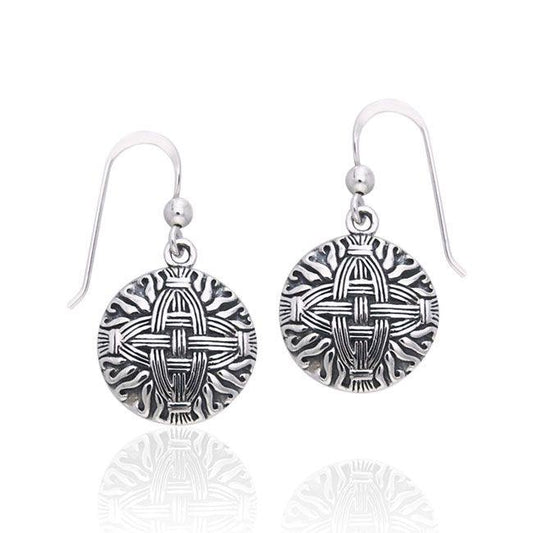 Celtic Cross of Saint Brigid Sterling Silver Earrings