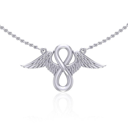 Angel Wings Infinite Love - Sterling Silver Necklace