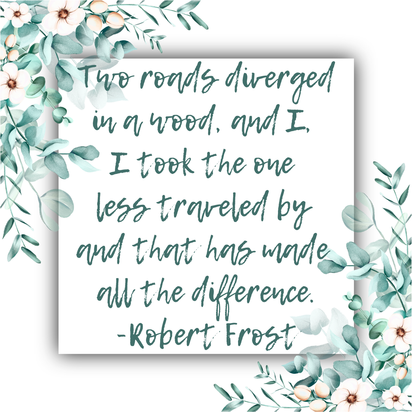 Two Roads Diverged in a Wood (Robert Frost) - Mobius Necklace
