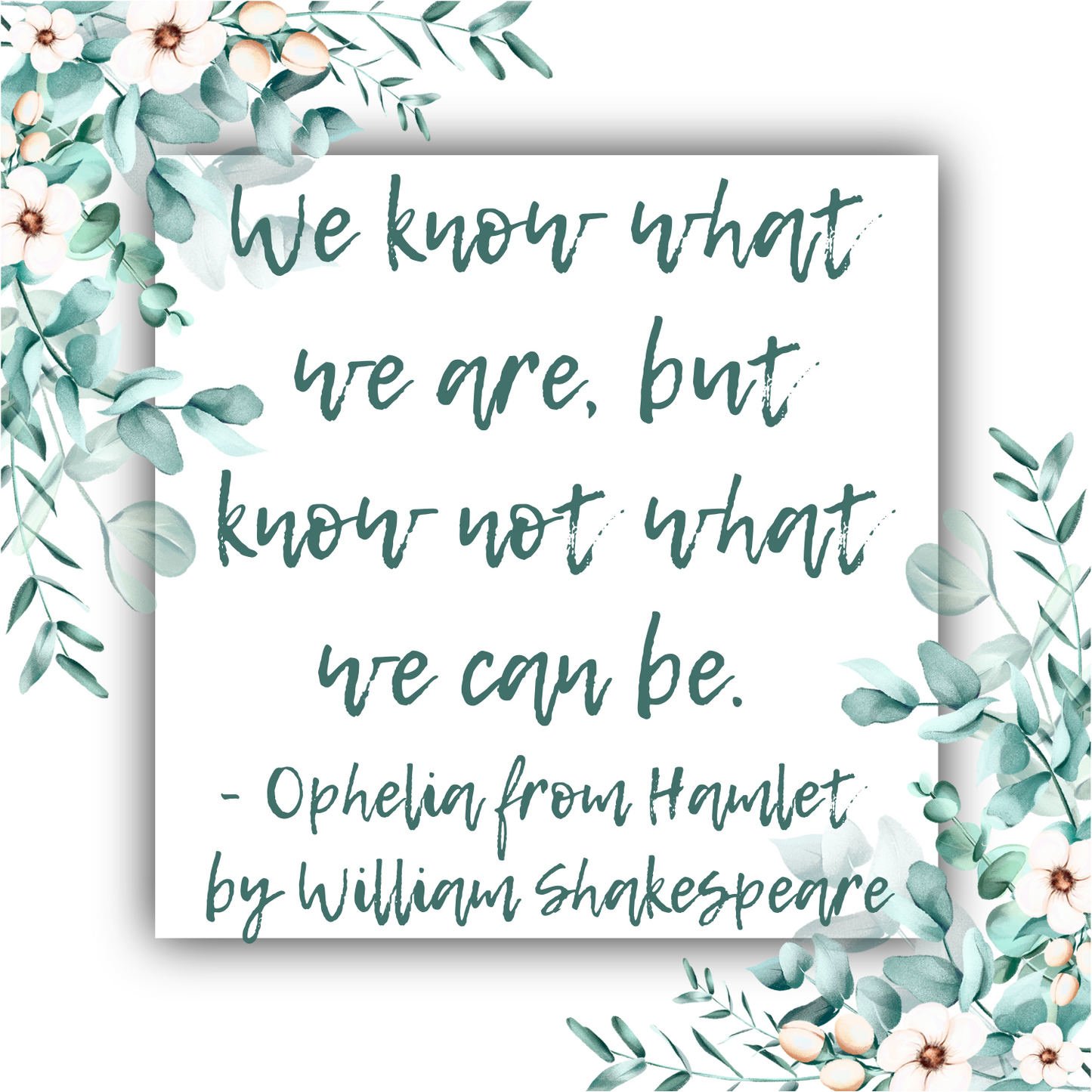 We Know What We Are - Shakespeare (Ophelia) Mobius Necklace