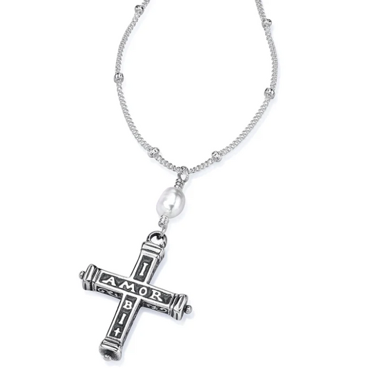 Where There Is Love There Is Faith - Latin Cross Necklace