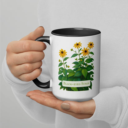 Black-Eyed Susan — 15 oz Large Ceramic Mug | Wildflower Art | Sacred Garden Collection