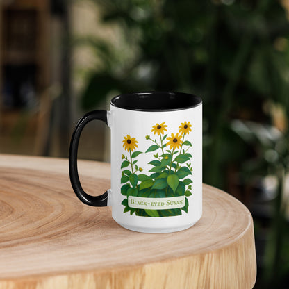 Black-Eyed Susan — 15 oz Large Ceramic Mug | Wildflower Art | Sacred Garden Collection
