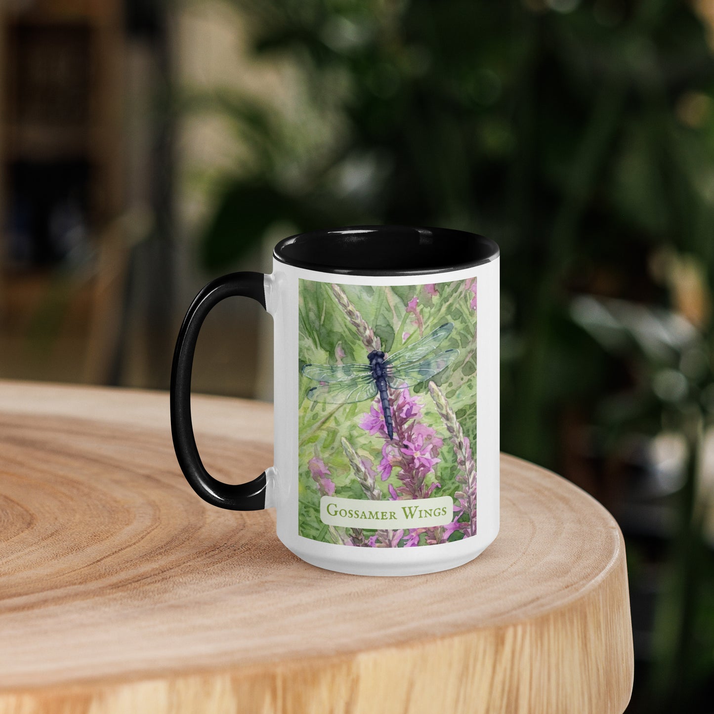 Gossamer Wings — 15 oz Large Ceramic Mug | Dragonfly Watercolor Art | Sacred Garden Collection