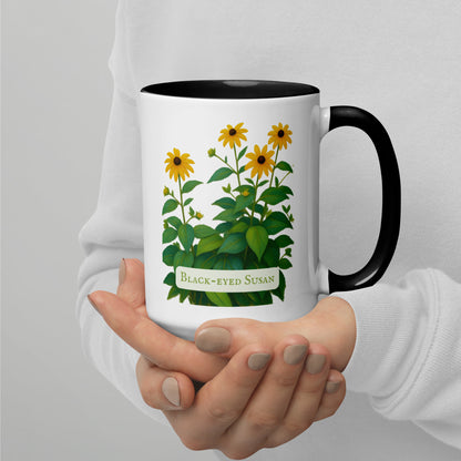 Black-Eyed Susan — 15 oz Large Ceramic Mug | Wildflower Art | Sacred Garden Collection