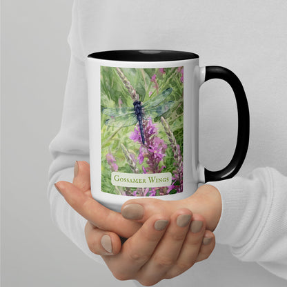 Gossamer Wings — 15 oz Large Ceramic Mug | Dragonfly Watercolor Art | Sacred Garden Collection
