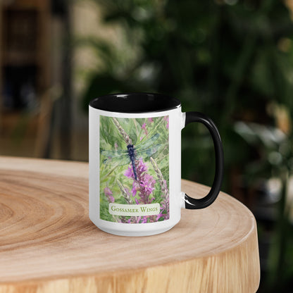 Gossamer Wings — 15 oz Large Ceramic Mug | Dragonfly Watercolor Art | Sacred Garden Collection