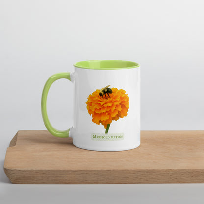 Marigold Matins — 11 oz Ceramic Mug | Botanical Watercolour Art | Sacred Garden Collection