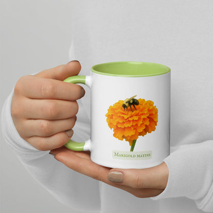 Marigold Matins — 11 oz Ceramic Mug | Botanical Watercolour Art | Sacred Garden Collection