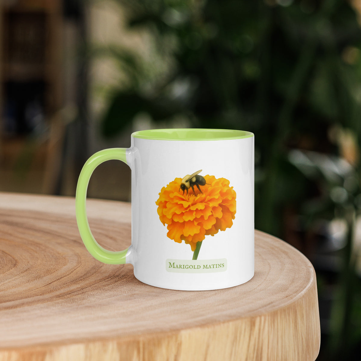 Marigold Matins — 11 oz Ceramic Mug | Botanical Watercolour Art | Sacred Garden Collection