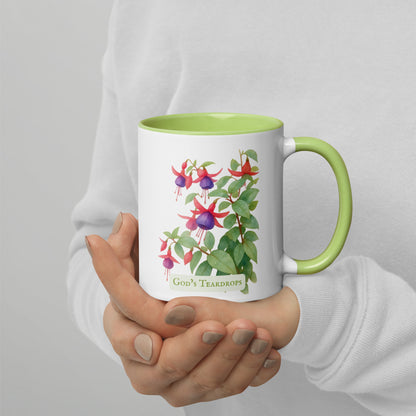 God's Teardrops — 11 oz Ceramic Mug | Fuchsia Watercolor Art | Sacred Garden Collection