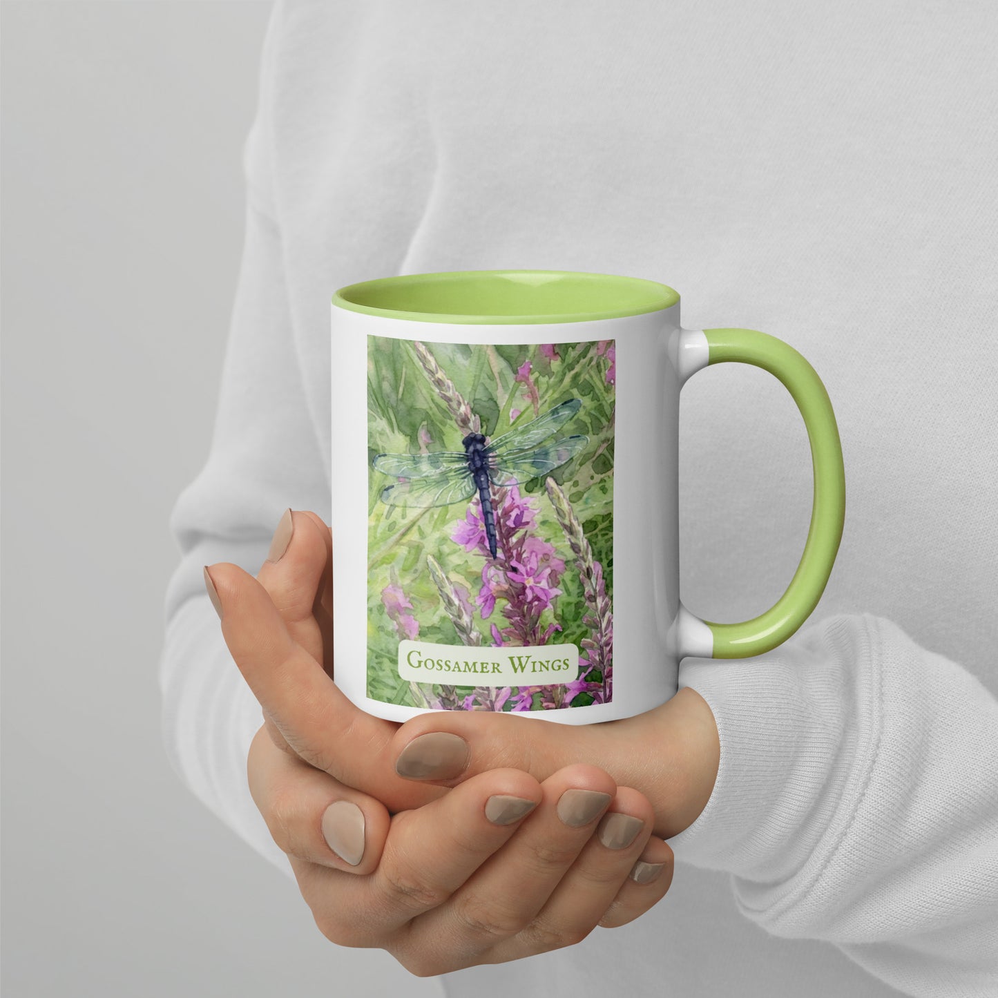 Gossamer Wings — 11 oz Ceramic Mug | Dragonfly Watercolor Art | Sacred Garden Collection