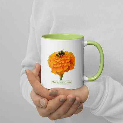 Marigold Matins — 11 oz Ceramic Mug | Botanical Watercolour Art | Sacred Garden Collection