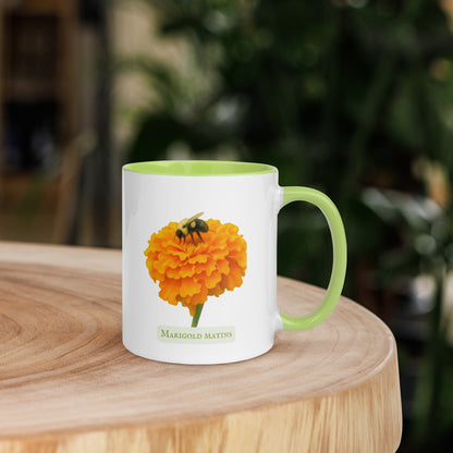 Marigold Matins — 11 oz Ceramic Mug | Botanical Watercolour Art | Sacred Garden Collection