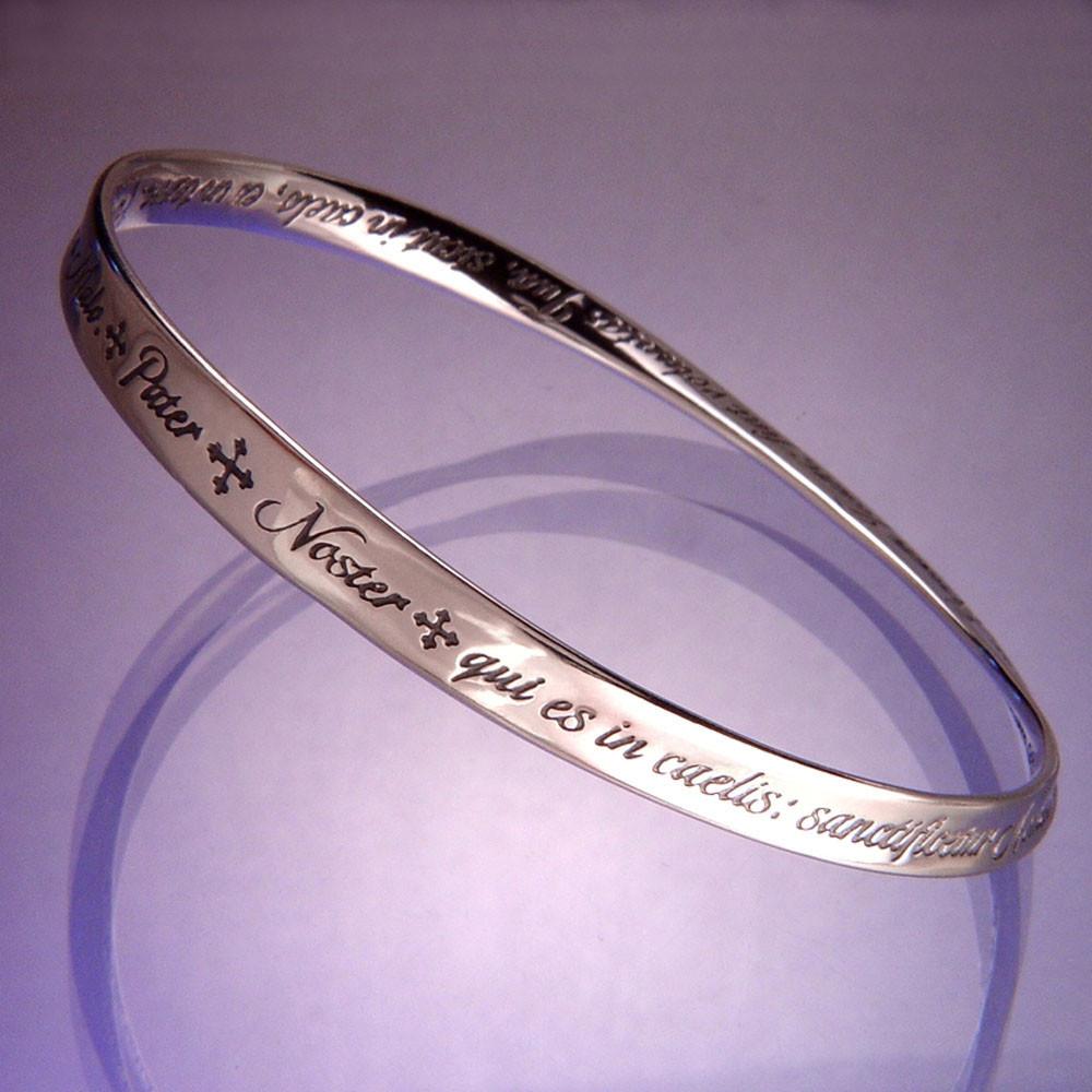 Lord's Prayer in Latin (Pater Noster) - Mobius Bracelet