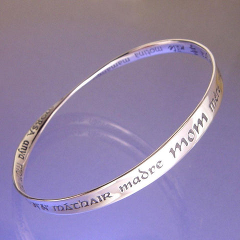 Mom (in Thirty-Two Languages) Mobius Bracelet