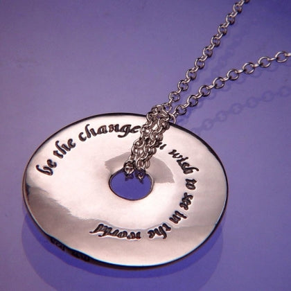 Be The Change (Gandhi) - Pi Disc Necklace