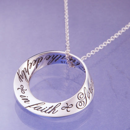 Breathe Deeply in Faith Mobius Necklace