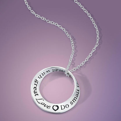 Do Small Things with Great Love (Mother Teresa) Mobius Necklace