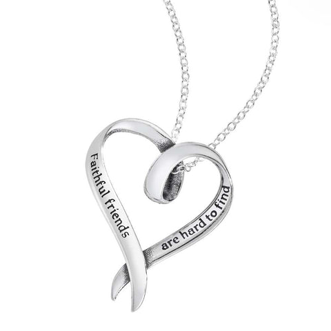Faithful Friends Are Hard to Find - Heart Necklace