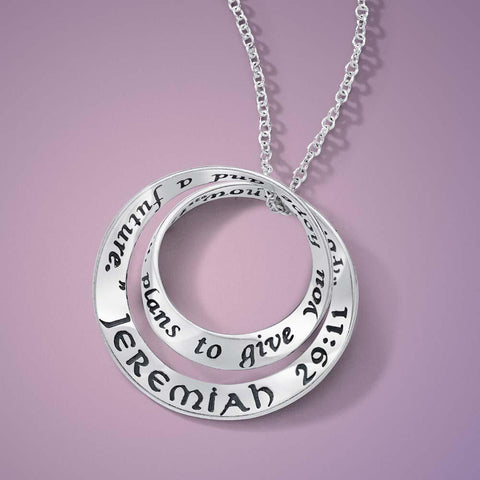 For I Know the Plans I Have For You (Jeremiah 29:11) - Double Mobius Necklace