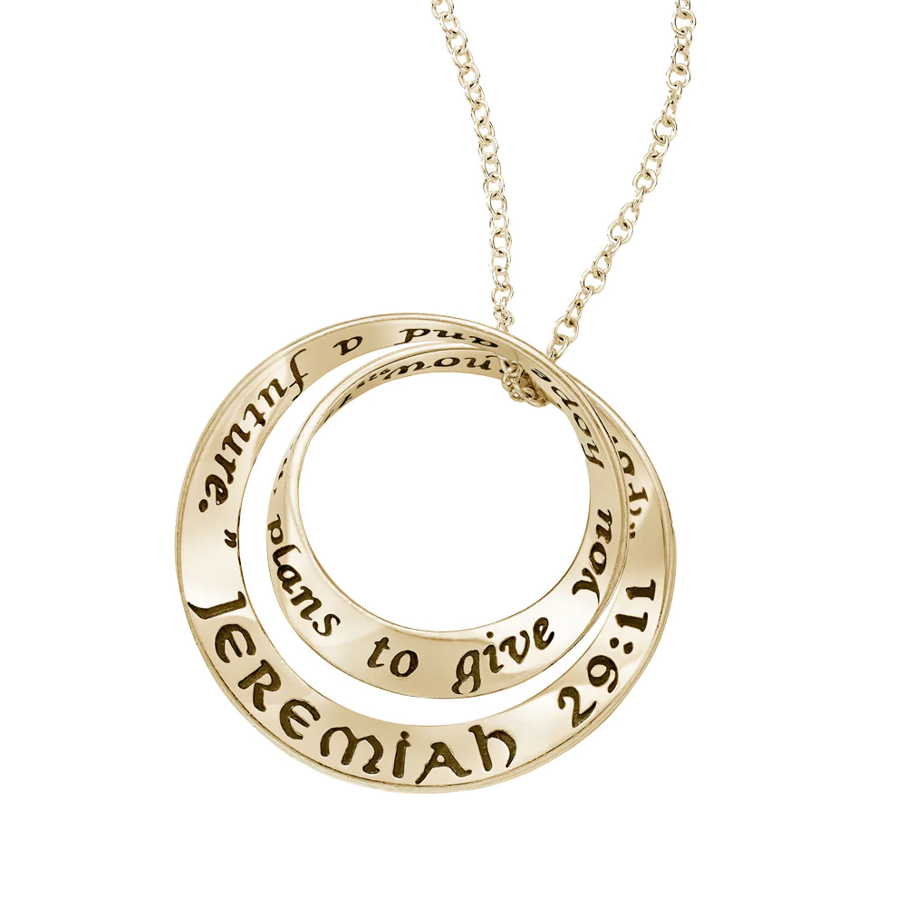 For I Know the Plans I Have For You (Jeremiah 29:11) - Double Mobius Necklace