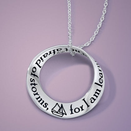 I Am Not Afraid of Storms (Louisa May Alcott) - Mobius Necklace