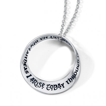 I Arise Today Through the Strength of Heaven (St Patrick) Mobius Necklace