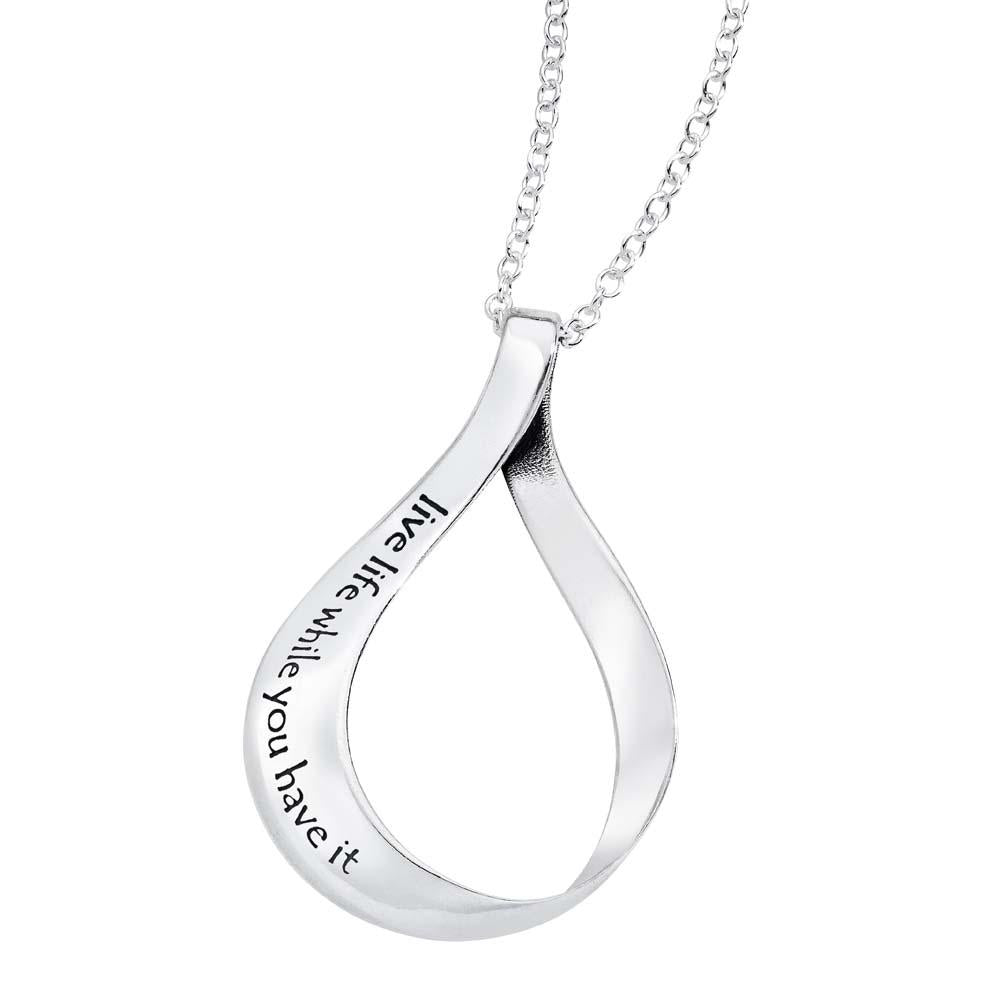 Live Life While You Have It (Florence Nightingale) - Teardrop Mobius Necklace