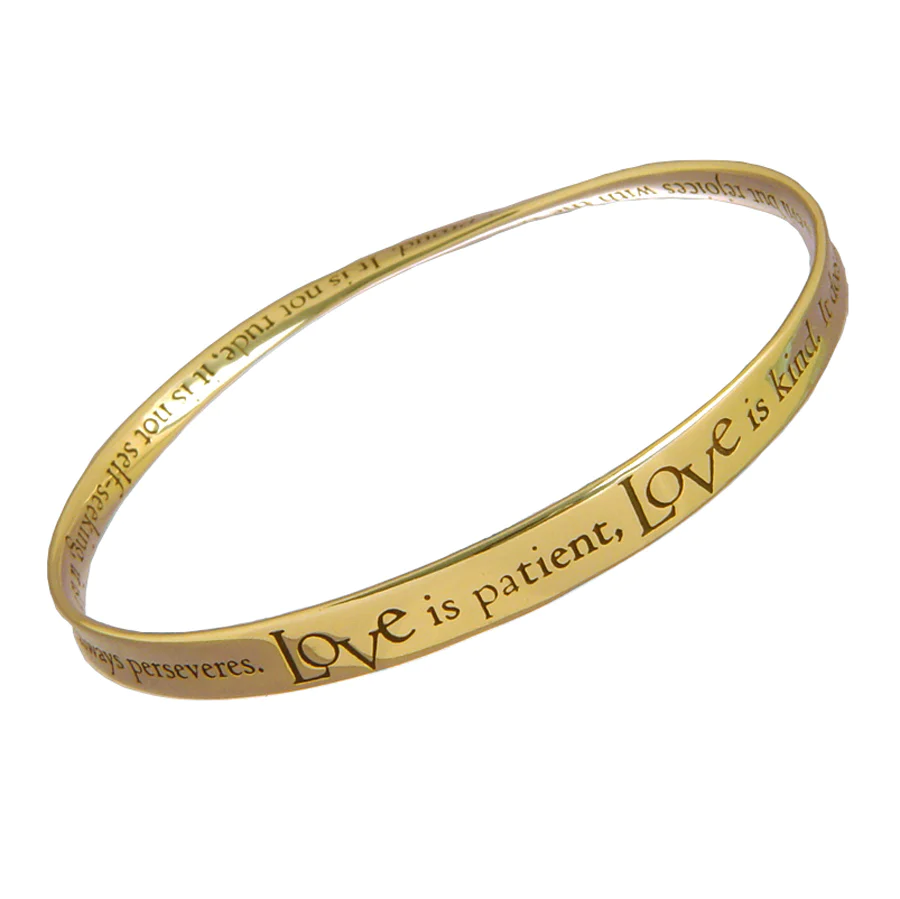 Love is Patient, Love Is Kind Mobius Bracelet (First Corinthians)
