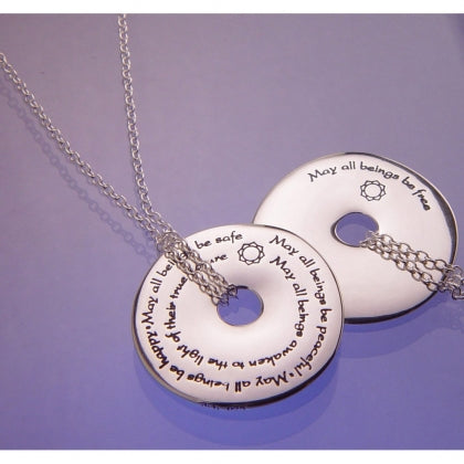 Metta Prayer May All Beings Be Free - Pi Disc Necklace