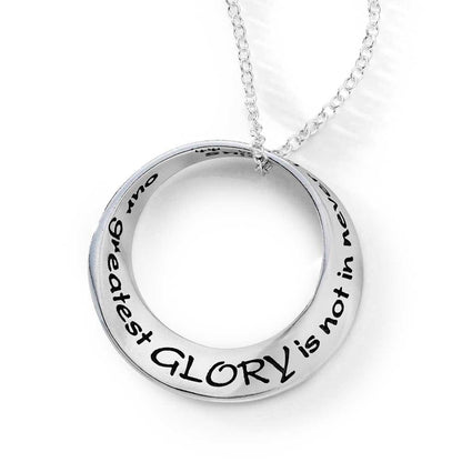 Our Greatest Glory Is Rising Every Time We Fall (Confucius) - Mobius Necklace