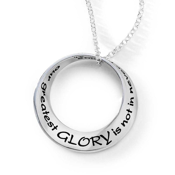 Our Greatest Glory Is Rising Every Time We Fall (Confucius) - Mobius Necklace