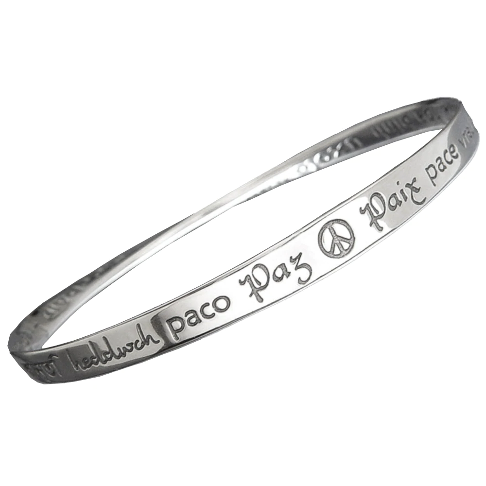 Peace in Forty Languages Mobius Bracelet