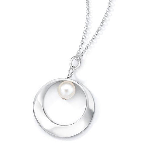 Pure Mini Mobius Necklace with Pearl