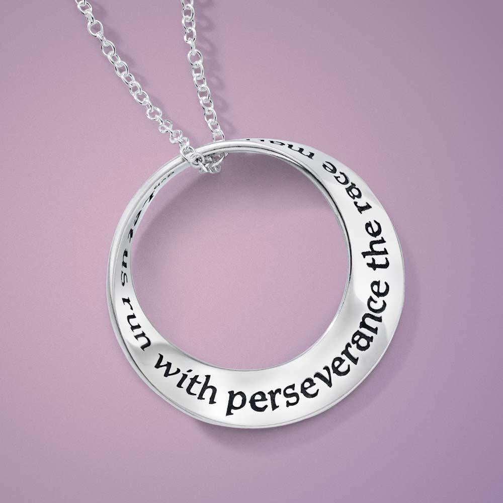 Run With Perseverance Mobius Necklace