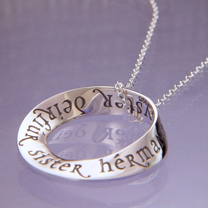 Sister in Eight Languages - Mobius Necklace