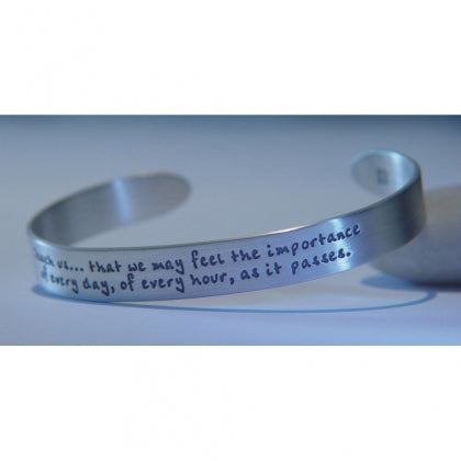 Teach Us That We May Feel the Importance of Every Day - Jane Austen Cuff Bracelet