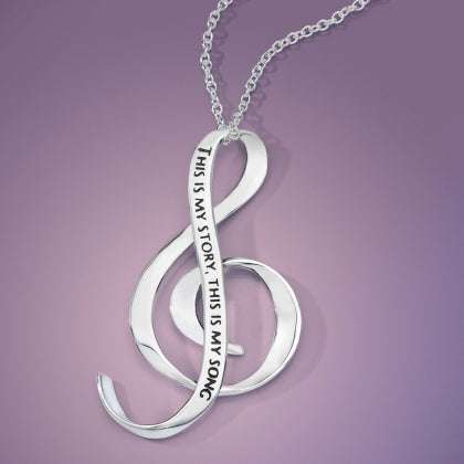 This Is My Story, This Is My Song - G Clef Necklace