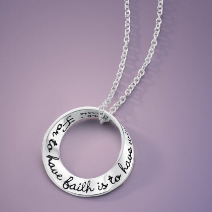 For to Have Faith Is To Have Wings (JM Barrie) - Mobius Necklace