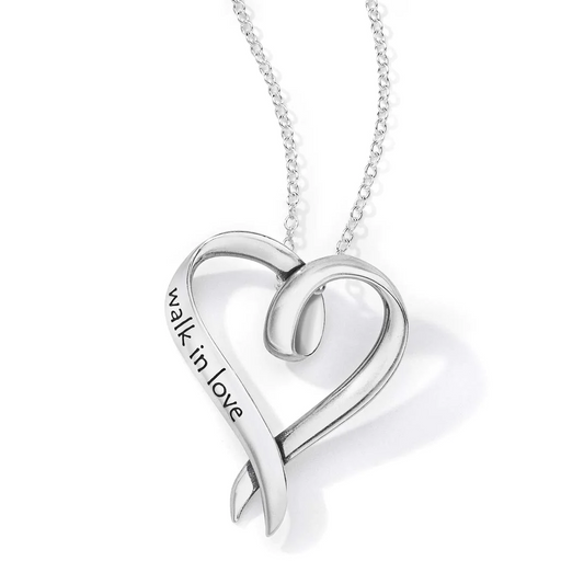 Walk in Love (Ephesians 5:2) - Heart Ribbon Necklace