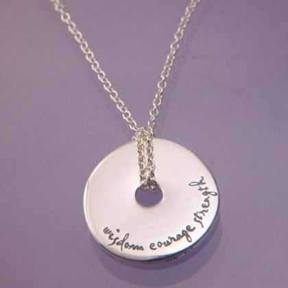 Wisdom, Courage, Strength - Pi Disc Necklace