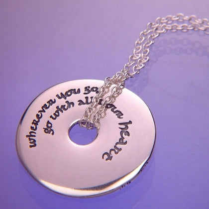 With All Your Heart (Confucius) - Pi Disc Necklace